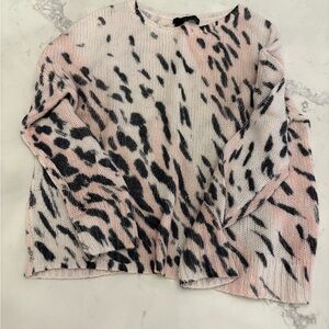 360 Cashmere Blush and Charcoal Knit Sweater